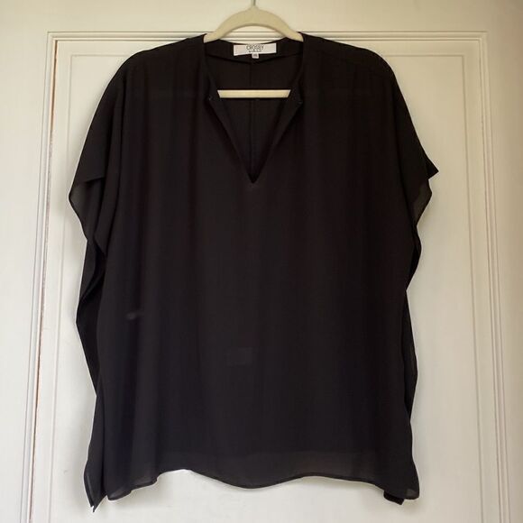 Drapey Black Blouse By Crosby By Mollie Burch - Picture 1 of 7